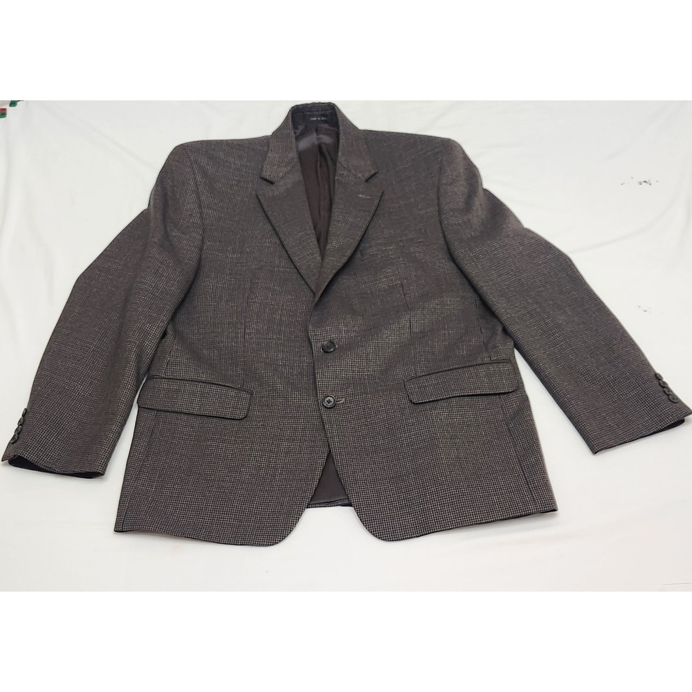 Ralph Lauren Blazer Men's 42R Brown Wool Houndstooth Sport Coat Classic Preppy